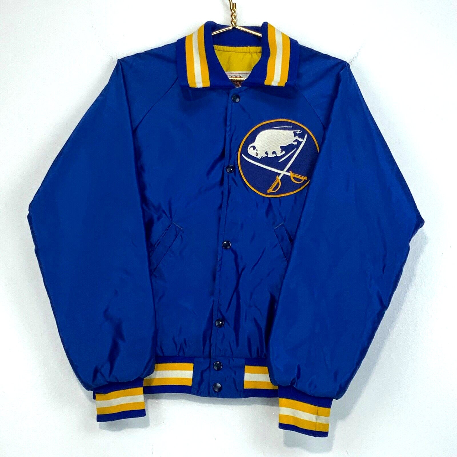 Vtg Early 90s Swingster Buffalo Sabres Jacket Blue Gold M NHL 