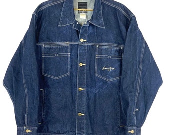 Vintage Sean John Denim Jean Trucker Jacket Size XL Indigo