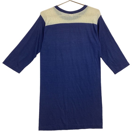 Vintage Sears Long Jersey Shirt Size 22 Blue Put … - image 2