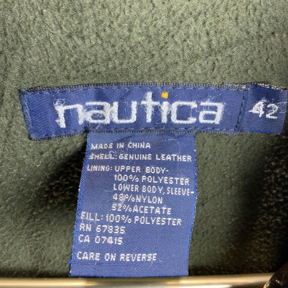 Vintage Nautica Full Zip Genuine Leather Jacket S… - image 3
