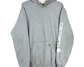 Carhartt Hoodie Sweatshirt Size Large Tall Gray Workwear Original Fit