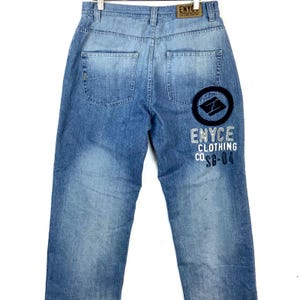 Vintage Enyce Denim Jean Size 32 Blue Light Wash Straight Leg Y2k