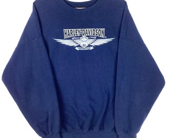 Vintage Harley Davidson Police Motorcycles Sweatshirt Crewneck Size 2XL Blue