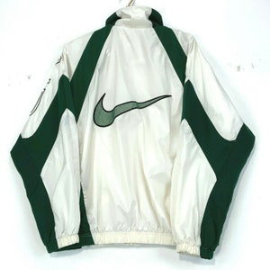nike windbreaker white and green