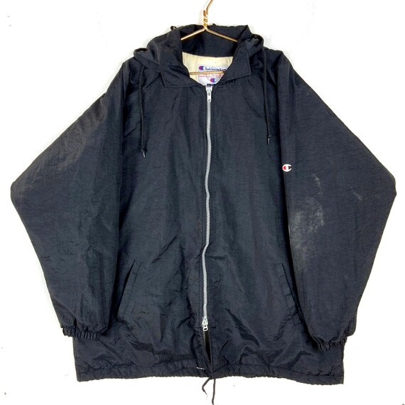 Giacca a vento vintage Utica Football Champion 2XL nera NCAA