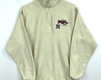 Vintage New York Yankees World Series 1/4 Zip Fleece Sweater Size Small Mlb Y2K