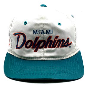 Vintage Miami Dolphins Sports Specialties Double Line Script SnapBack Hat Nfl