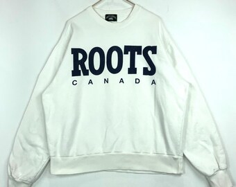 vintage Roots Canada - Sweat-shirt ras du cou Spell-Out Taille 2XL Blanc