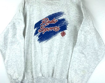 Vintage Radio Sports Cbc Sweatshirt Crewneck Size XL Gray