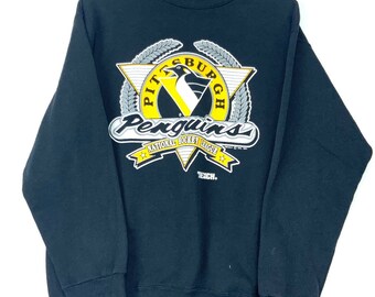 NHL Vintage Pittsburgh Penguins Black crewneck Sweater Men's Large