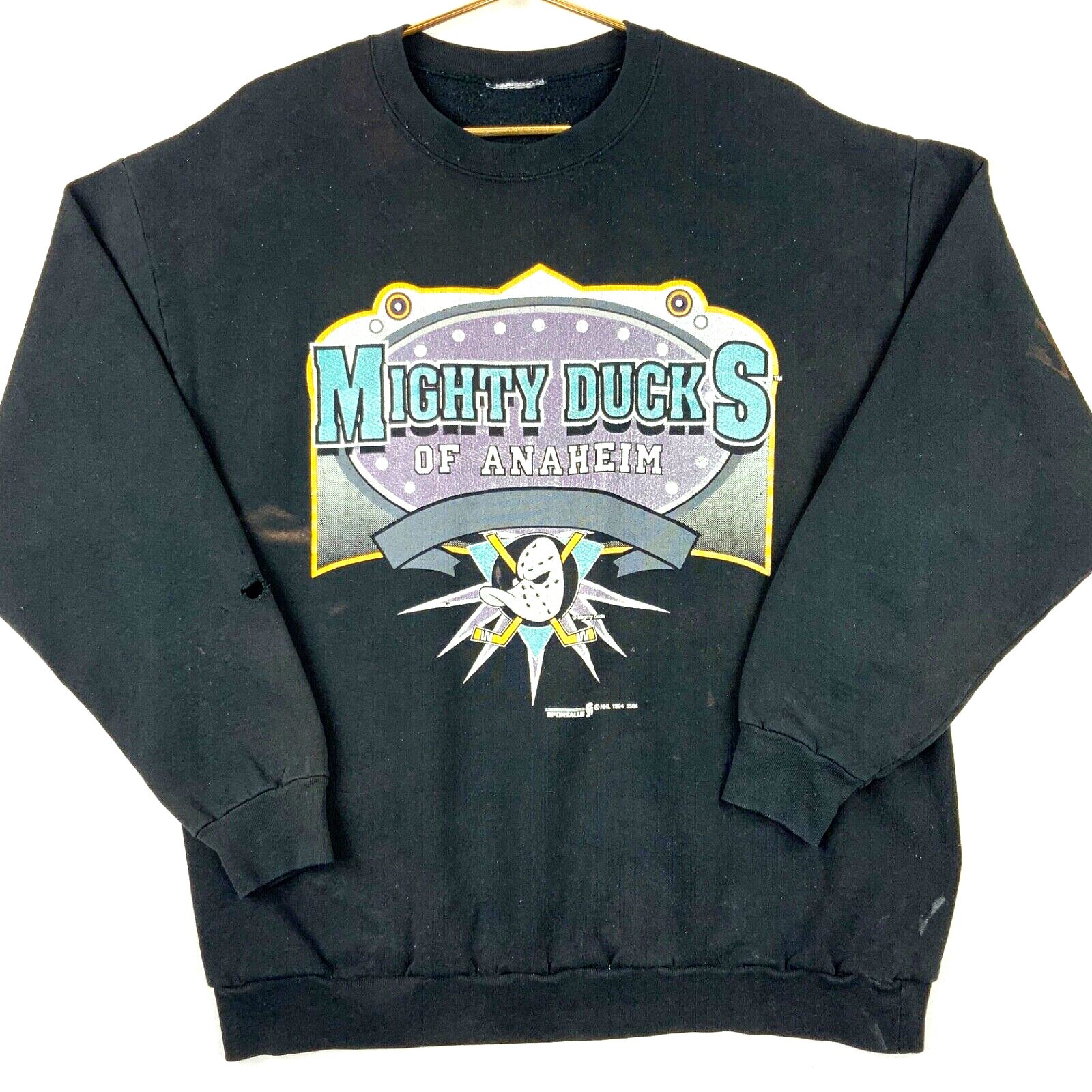 Vintage Anaheim Mighty Ducks Sweatshirt With Black Crystal Star - Trends  Bedding