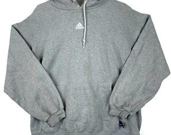 Vintage Adidas Sweatshirt Hoodie Size Medium Gray Made in Usa 90s