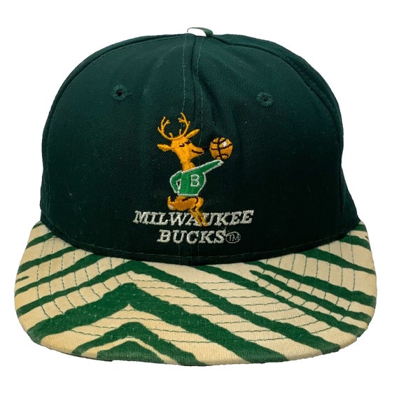 Vintage Milwaukee Bucks Zubaz Snapback Hat Cap Gr… - image 1