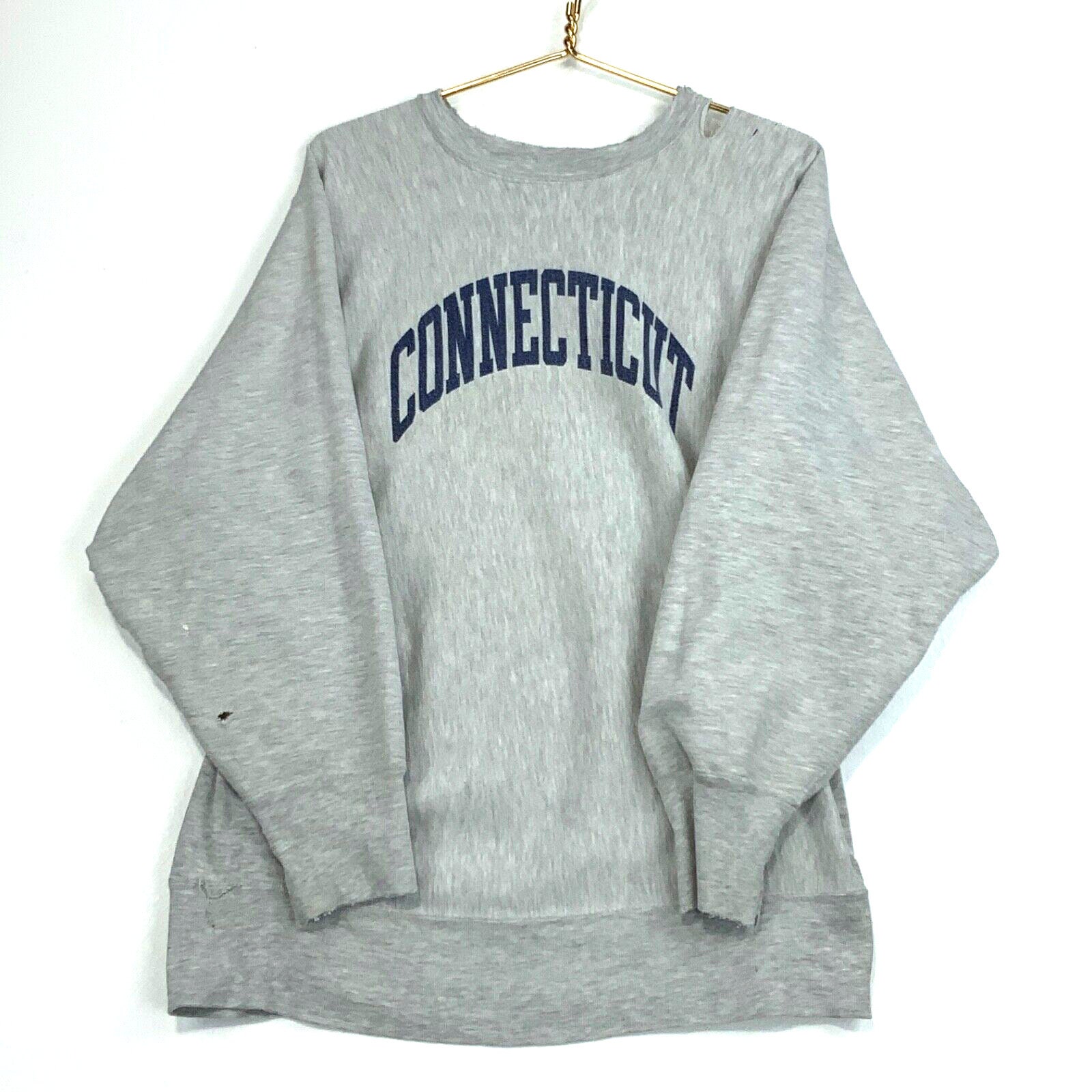 レア 80年代Champion Reverse Weave『UCONN』USA Vintage Uconn Huskies Champion Reverse Weave Warm up Sweatshirt XL
