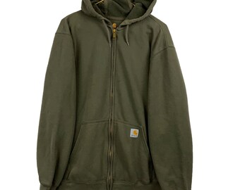 Carhartt Midweight Sweatshirt Hoodie Medium Grün Full Zip