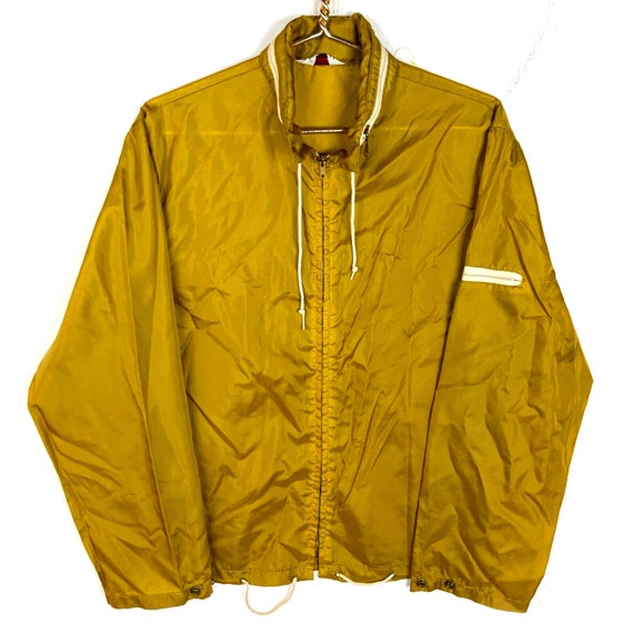Vintage Campus Full Zip Windbreaker Jacket Medium Gold 70s Etsy Canada