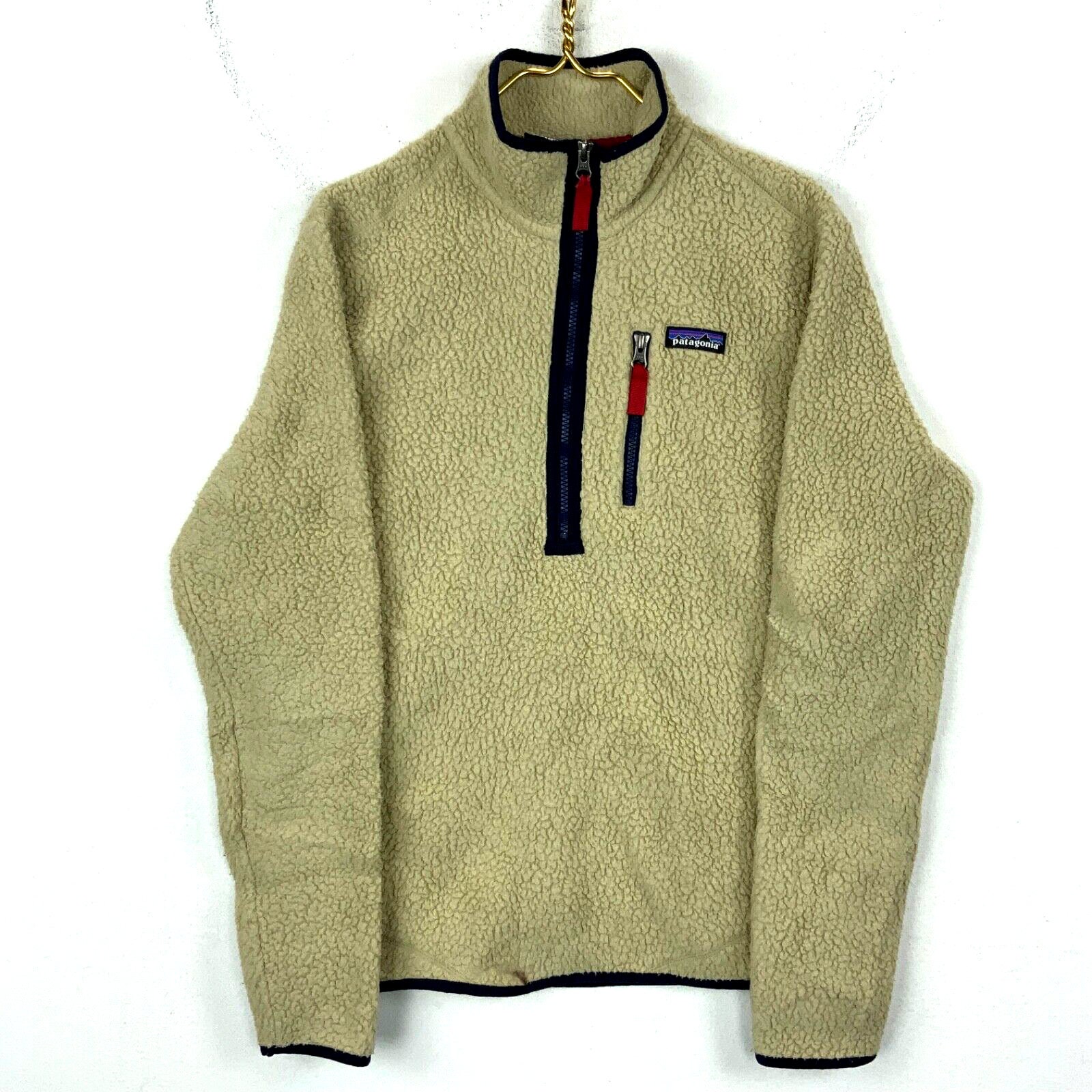Patagonia Retro Pile Fleece Sweater Jacket Womens Small Half Zip Beige Etsy