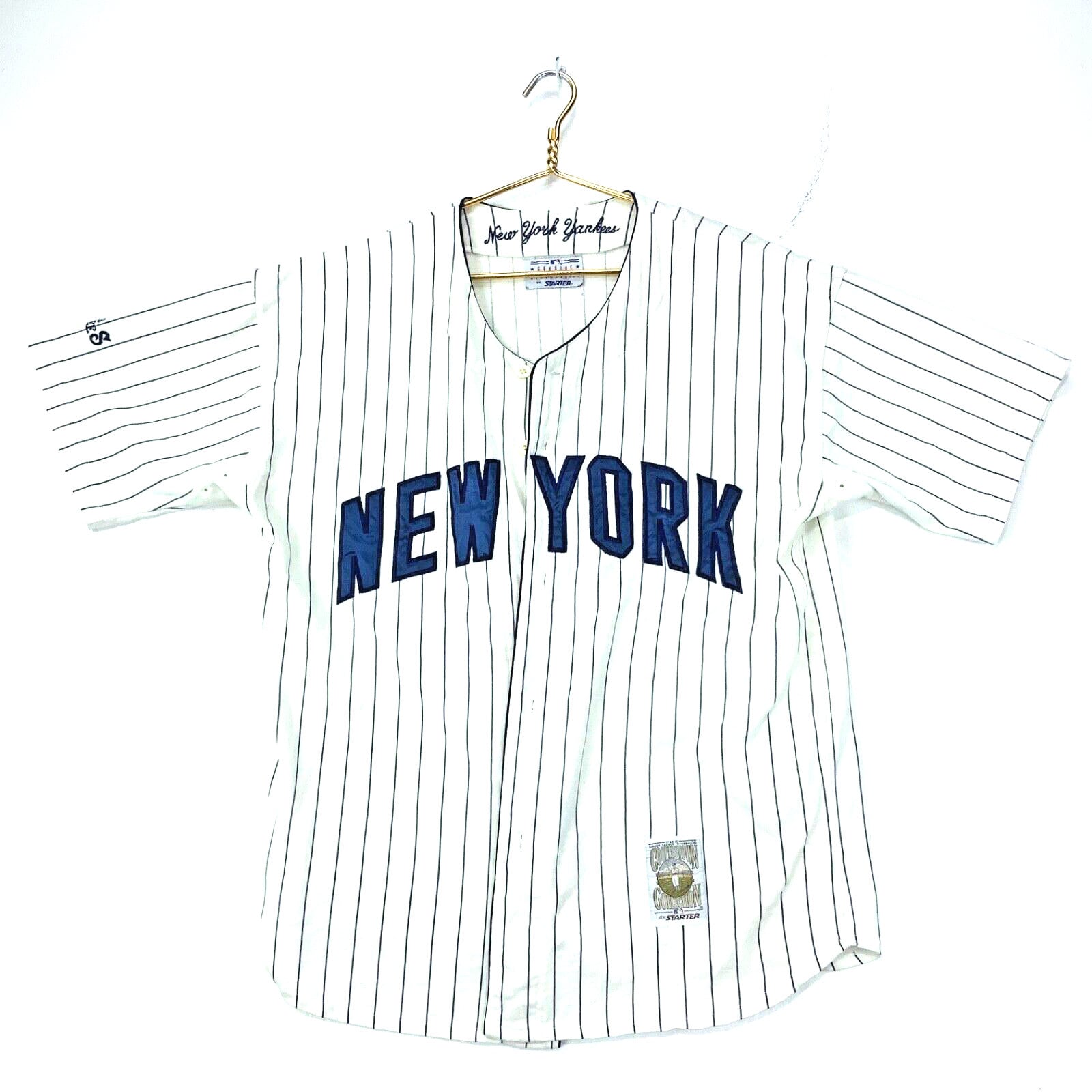 New York Yankees Jersey Majestic Cooperstown Collection XL Pinstripe  Vintage 90s