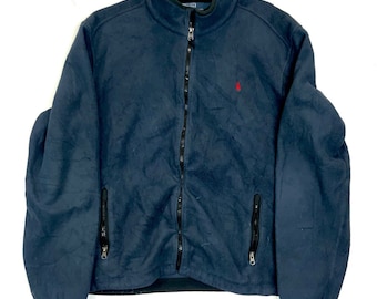 Polo By Ralph Lauren Full Zip Fleece Sweater Jacket Size XL Blue