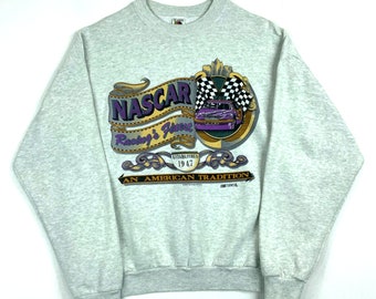 Vintage Nascar Racing's Finest Sweatshirt Crewneck Größe XL Grau Nascar