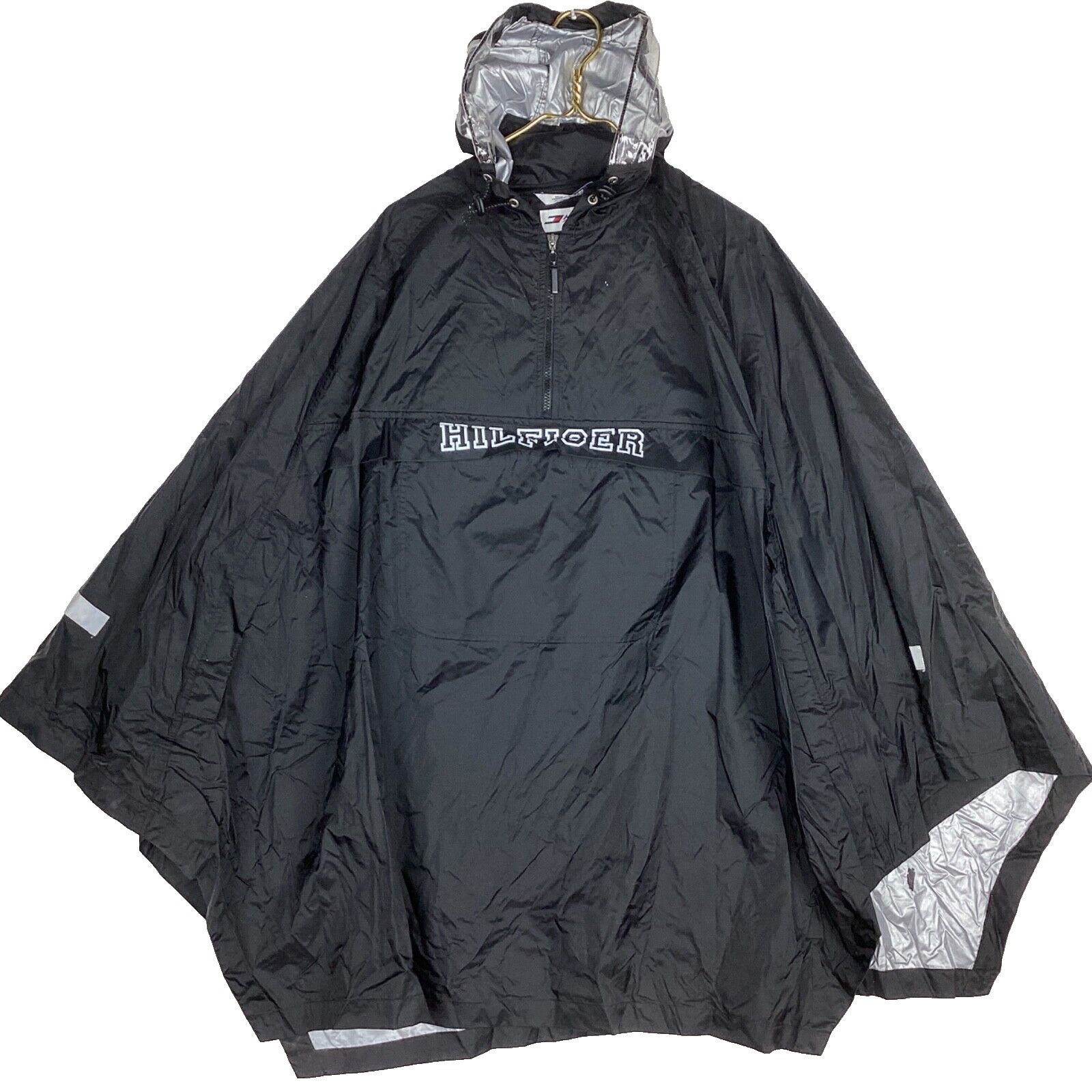 Vintage Tommy Hilfiger Athletics Poncho Rain Coat Medium Black  