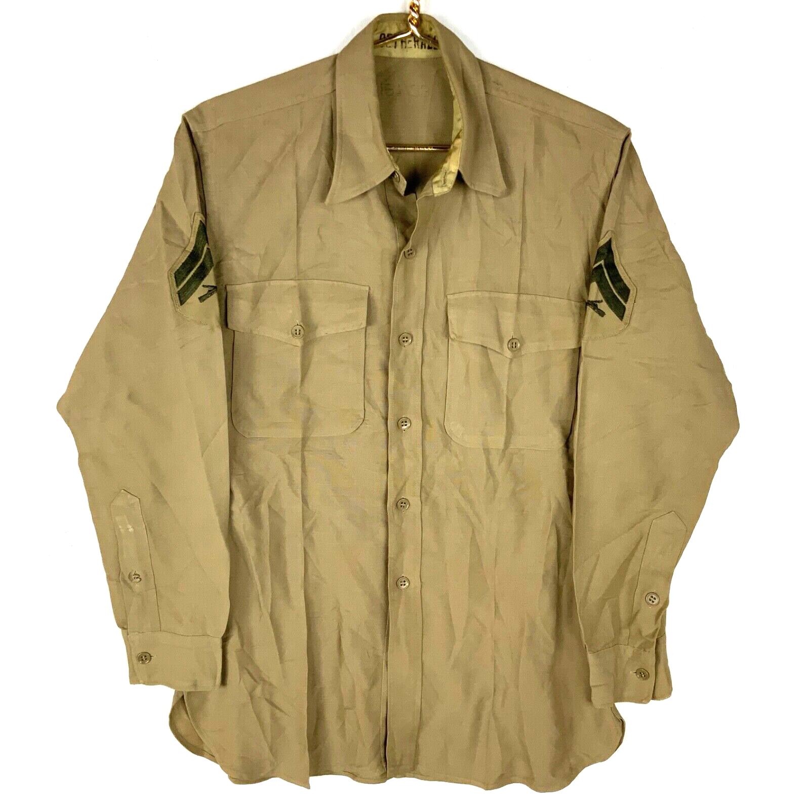 ビンテージ 米軍 U.S ARMY ヘリクルー シャツ　MEDIUM-SHORT 60s 米軍 U.S.ARMY ウールシャツ オリーブグリーン S☆B