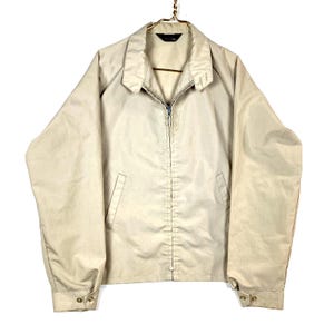 Vintage JC Penney Harrington Windbreaker Jacket Size XL Beige 1980s