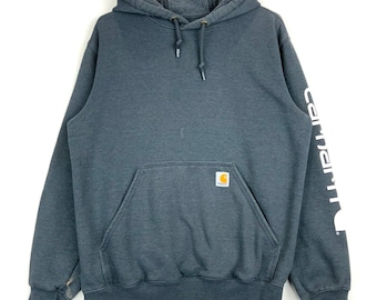 Carhartt Original Fit Drawstring Sweatshirt Hoodie Size Medium Workwear Gray