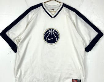 Vintage Nike Team Sports Basketball Jersey Size 2XL White Short Sleeve V-Neck