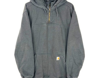 Carhartt Quarter Zip Hoodie Sweatshirt Größe XL Tall Grau Loose Fit