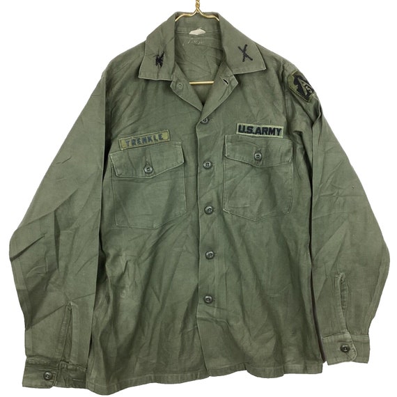 Vintage Us Army Og-107 Button Up Shirt 15 .5 X 35 