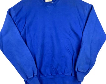 Vintage L.L. Bean Russell Athletic Sweatshirt Crewneck Size Large Blue 90s