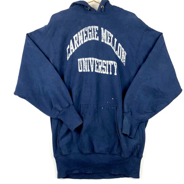 Vintage Carnegie Mellon University Champion Reverse Weave Hoodie Size 2XL Blue