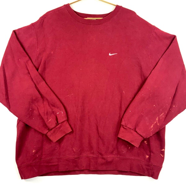 Nike Swoosh Sweatshirt Crewneck Size 2XL Maroon