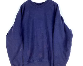 vintage Sweat-shirt Carhartt ras du cou taille 2XL bleu vêtements de travail doublés