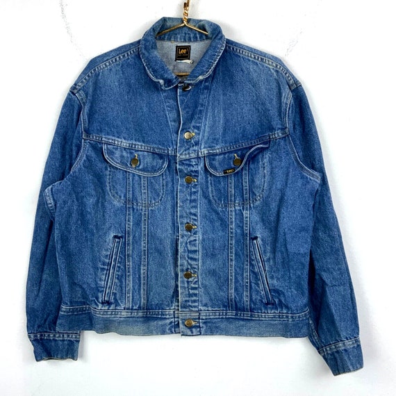 Vintage veste en jean Lee denim taille 46 delavage moyen col boutonne Etsy France