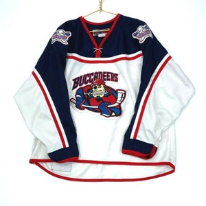 Des Moines Buccaneers hockey jersey. Proudly made in the USA.