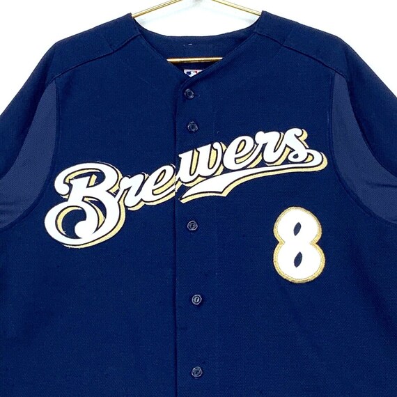 Majestic MLB Milwaukee Brewers #8 Ryan Braun's Button up Jersey