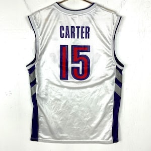 Vintage Toronto Raptors Jersey Medium Reebok Vince Carter White Nba