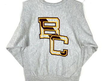 Vintage Champion Reverse Weave Sweatshirt Rundhalsausschnitt Große Boston College Ncaa