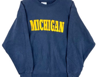 Vintage Champion Reverse Weave Warmup Michigan Wolverines Sweatshirt Large 80s