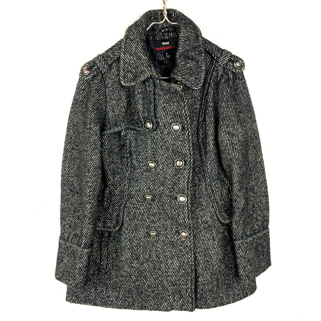 Manteau en laine Miss Sixty M60 pour femmes, grande taille, gris