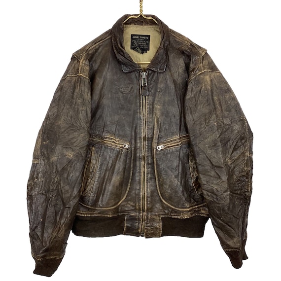 Vintage US Navy Avirex Type G2 blouson aviateur en cuir taille 40 marron des annees 80 fabrique aux Etats Unis Etsy Canada
