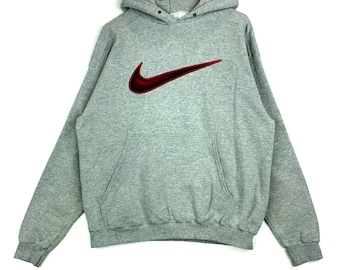 Vintage Nike Center Swoosh Sweatshirt Hoodie Size Medium Made In Usa