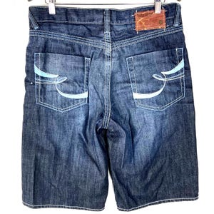 Vintage Y2k Ecko Unltd Denim Jean Shorts Size 36 Blue Dark Wash Baggy