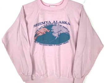 Vintage Alaska Sweatshirt Crewneck Large 80s Nature Wildlife