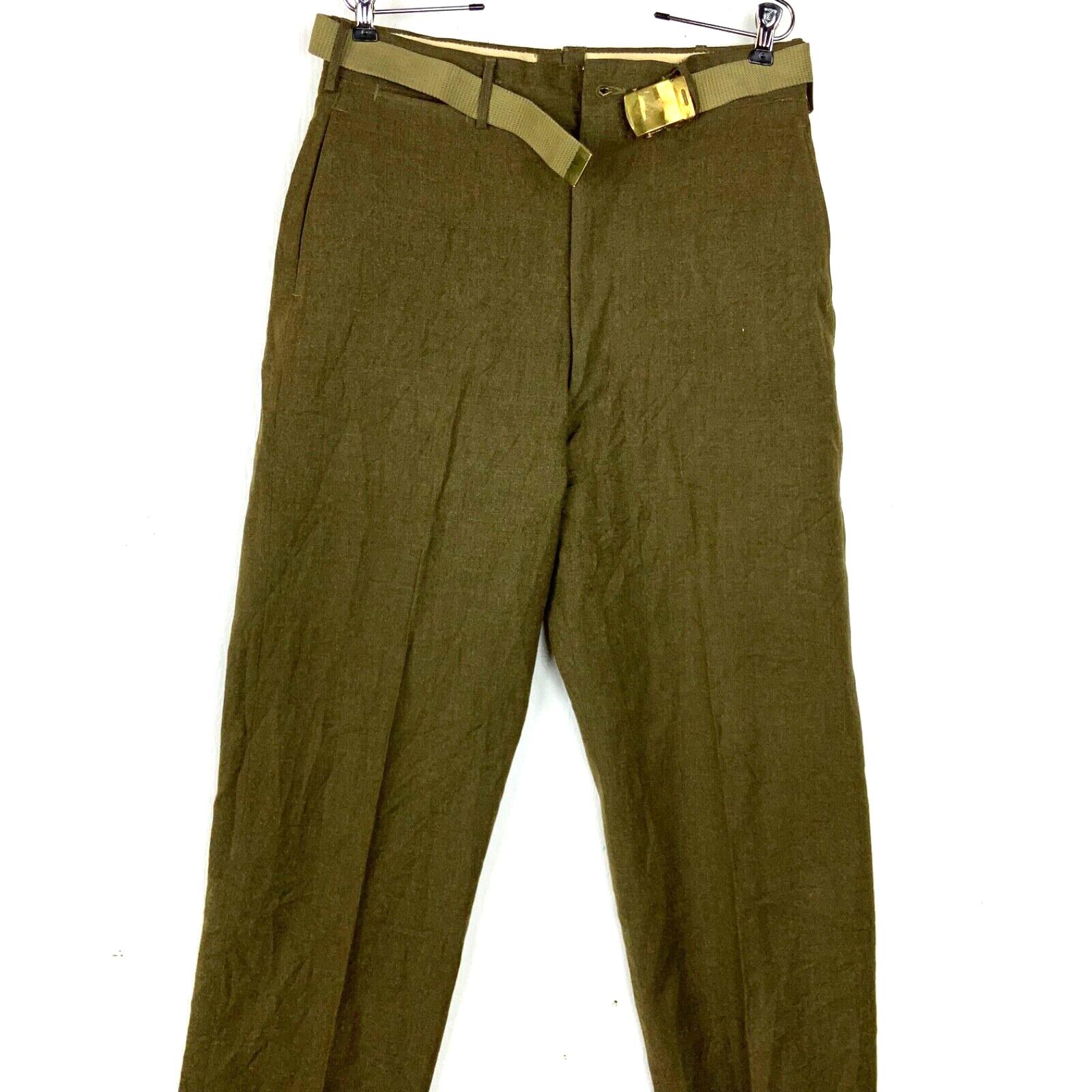 Vintage Us Military M-1952 Wool Trousers Size 33x31 Brown Vintage Us Military M-1952 Wool Trousers Size 33x31 Brown