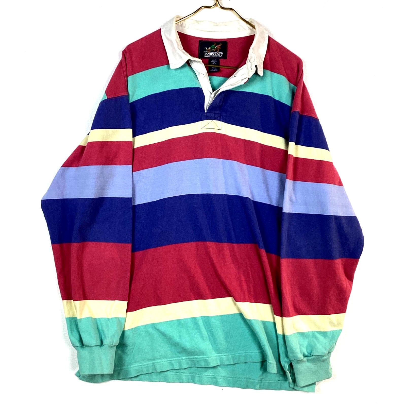 Amazon.com: Lands' End Mens Long Sleeve Rugby Polo Shirt