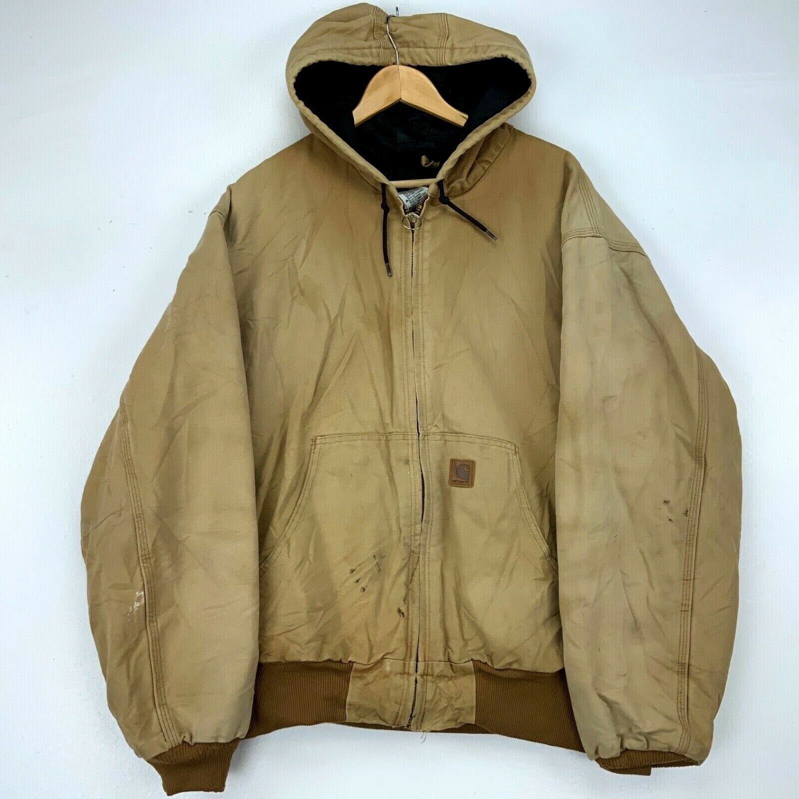 Carhartt Bomber Quilt Lined Hooded Canvas Work Jacket Size XL - Etsy