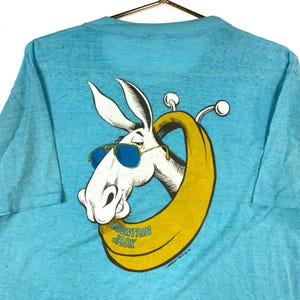Vintage 1980s T-Shirt Large Blue Single Stitch Distressed 1984 Mountain Jack